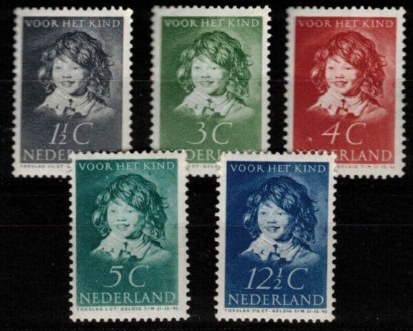 Frankeerzegels Nederland NVPH nrs. 300-304 ongebruikt