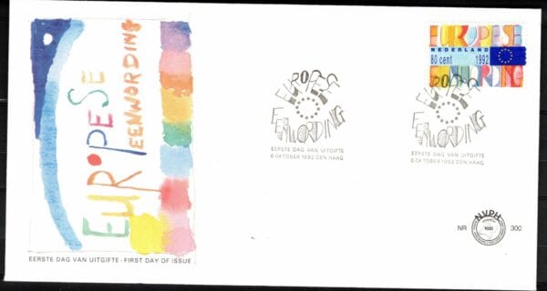 Luxe fdc Nederland NVPH nr. E300 blanco en met open klep