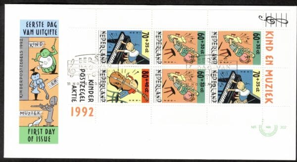 Luxe fdc Nederland Nvph nr.302a.Blanco en met open klep