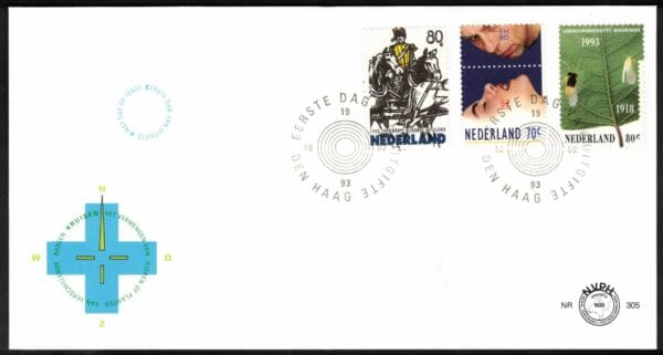 Luxe fdc Nederland NVPH nr. E305 blanco en met open klep