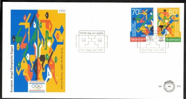 Luxe fdc Nederland NVPH nr. E310 blanco en met open klep