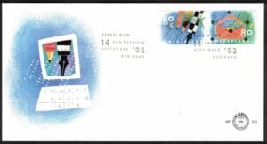 Luxe fdc Nederland NVPH nr. E313 blanco en met open klep