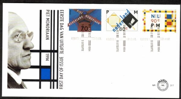 Luxe fdc Nederland NVPH nr. E317 blanco en met open klep
