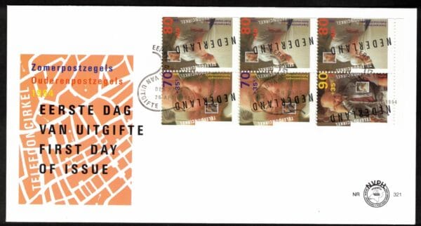 Luxe fdc Nederland NVPH nr. E321a blanco en met open klep