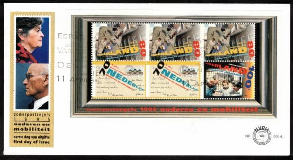 Luxe fdc Nederland NVPH nr. E336a blanco en met open klep