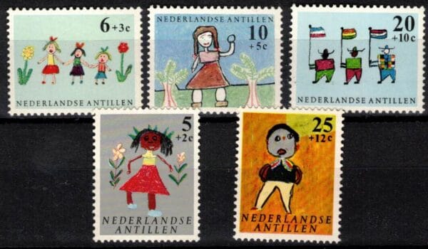 Frankeerzegels Ned.Antillen NVPH nrs. 338-342 postfris