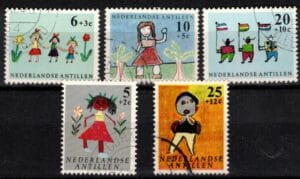 Frankeerzegels Ned.Antillen NVPH nrs. 338-342 gestempeld