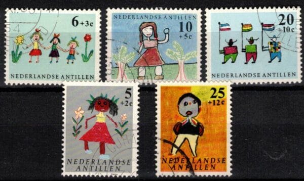 Frankeerzegels Ned.Antillen NVPH nrs. 338-342 gestempeld