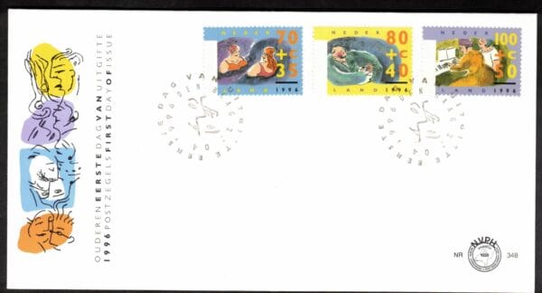 Luxe fdc Nederland NVPH nr. E348 blanco en met open klep