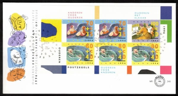 Luxe fdc Nederland NVPH nr. E348a blanco en met open klep