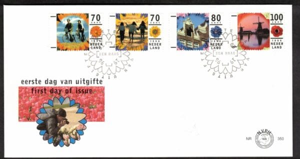 Luxe fdc Nederland NVPH nr. E350 blanco en met open klep
