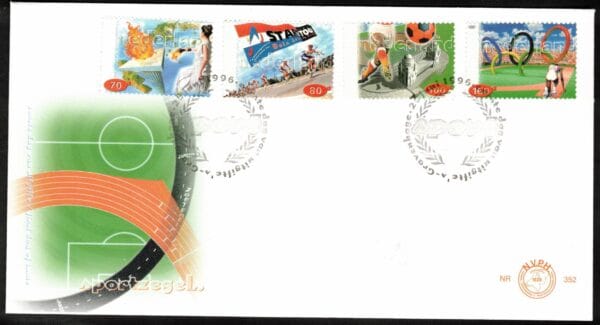Luxe fdc Nederland NVPH nr. E352 blanco en met open klep