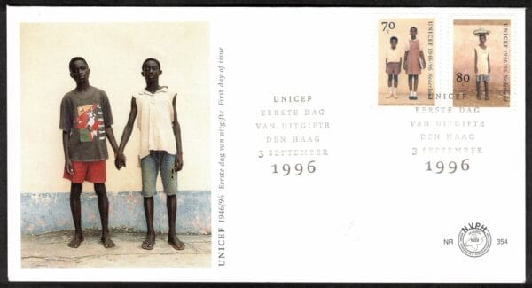 Luxe fdc Nederland NVPH nr. E354 blanco en met open klep