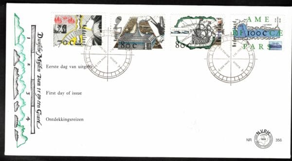Luxe fdc Nederland NVPH nr. E356 blanco en met open klep