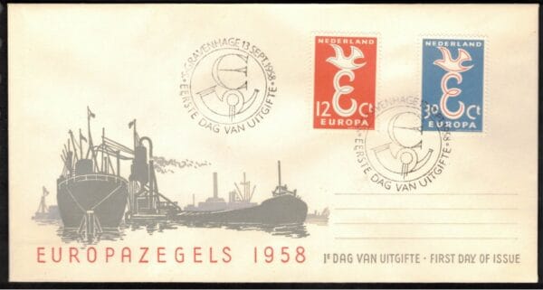 LUXE FDC Nederland Nvph nr.E35. Onbeschreven,open klep en met cert.H.Vleeming