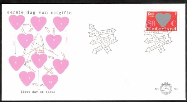 Luxe fdc Nederland Nvph nr.361.Blanco en met open klep
