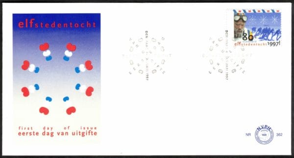 Luxe fdc Nederland Nvph nr.362.Blanco en met open klep