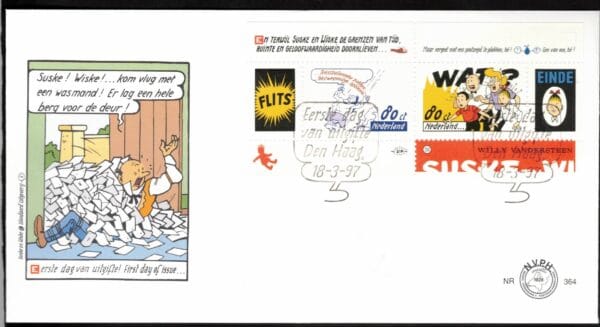 Luxe fdc Nederland Nvph nr.364.Blanco en met open klep
