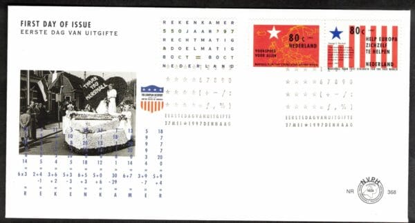 Luxe fdc Nederland NVPH nr. E368 blanco en met open klep