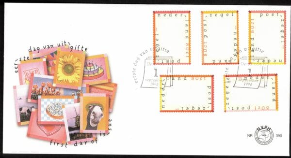 Luxe fdc Nederland NVPH nr. E390 blanco en met open klep