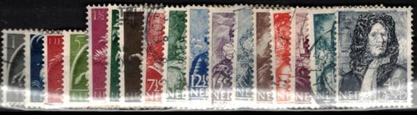 Frankeerzegels Nederland NVPH nrs. 405-421 gestempeld