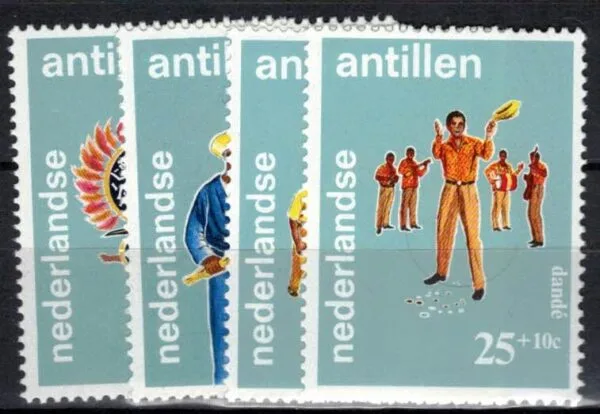 Frankeerzegels Ned.Antillen NVPH nrs. 410-413 postfris