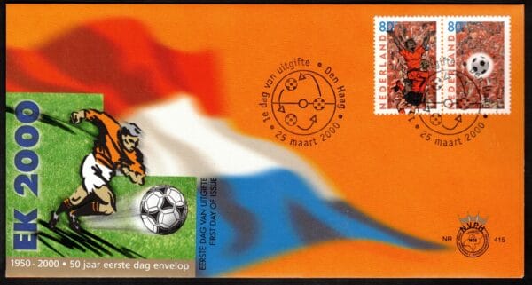 Luxe fdc Nederland NVPH nr. E415 blanco en met open klep