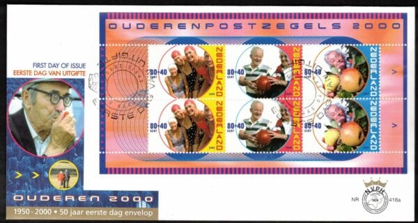 Luxe fdc Nederland NVPH nr. E416a blanco en met open klep