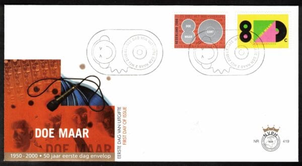 Luxe fdc Nederland NVPH nr. E419 blanco en met open klep