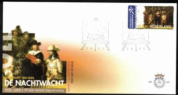 Luxe fdc Nederland NVPH nr. E420 blanco en met open klep