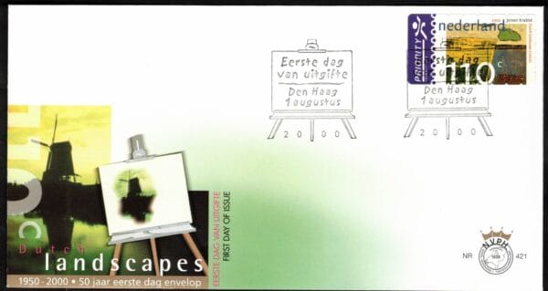 Luxe fdc Nederland NVPH nr. E421 blanco en met open klep