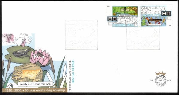 Luxe fdc Nederland NVPH nr. E424 blanco en met open klep