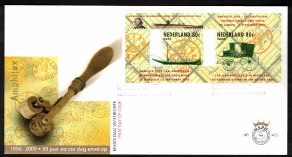 Luxe fdc Nederland NVPH nr. E425 blanco en met open klep