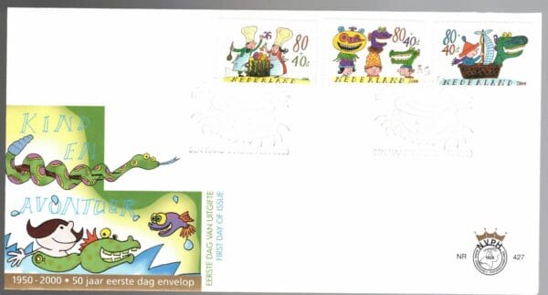 Luxe fdc Nederland NVPH nr. E427 blanco en met open klep