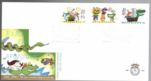 Luxe fdc Nederland NVPH nr. E427 blanco en met open klep