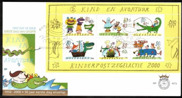 Luxe fdc Nederland Nvph nr. 427a blanco en met open klep