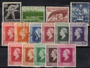 Frankeerserie Nederland NVPH nrs. 428-442 gestempeld