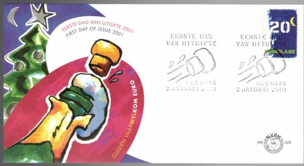 Luxe fdc Nederland NVPH nr. E429 blanco en met open klep