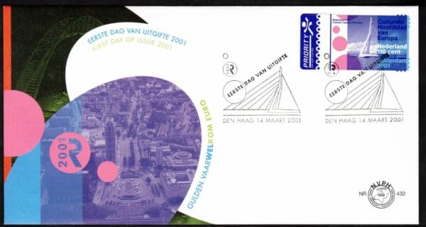 Luxe fdc Nederland NVPH nr. E432 blanco en met open klep