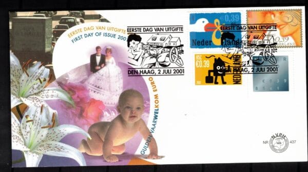 Luxe fdc Nederland Nvph nr.437.Blanco en met open klep