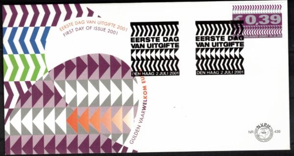 Luxe fdc Nederland Nvph nr.439.Blanco en met open klep
