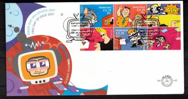 Luxe fdc Nederland Nvph nr.442.Blanco en met open klep