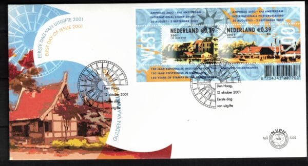 Luxe fdc Nederland Nvph nr.444.Blanco en met open klep