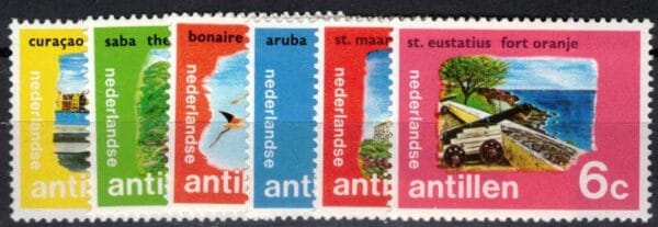Frankeerzegels Ned.Antillen NVPH nrs. 445-450 postfris