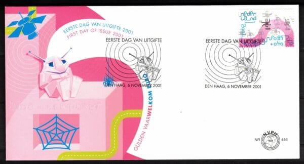 Luxe fdc Nederland Nvph nr.446.Blanco en met open klep