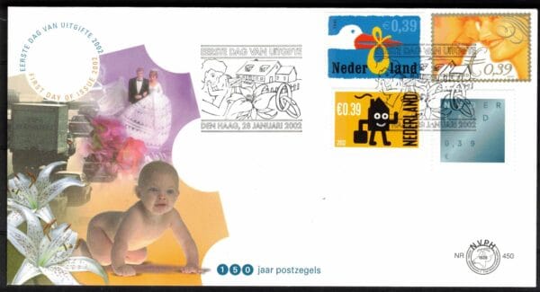 Luxe fdc Nederland Nvph nr.450.Blanco en met open klep