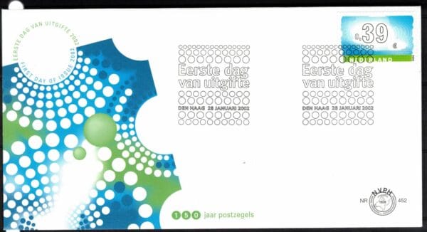 Luxe fdc Nederland Nvph nr.452.Blanco en met open klep