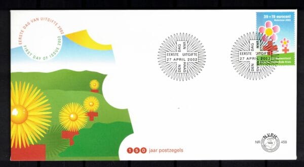 Luxe fdc Nederland Nvph nr.459.Blanco en met open klep