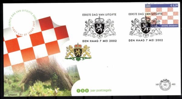 Luxe fdc Nederland Nvph nr.460 Noord-Brabant.Blanco en met open klep