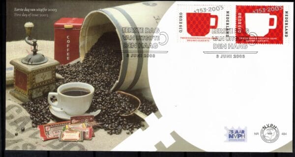 Luxe fdc Nederland NVPH nr. E484 blanco en met open klep